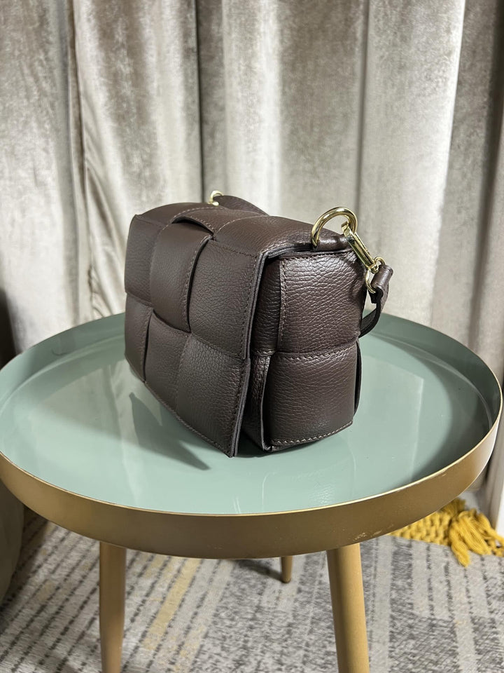 BORSA MORO A INTECCIO IN PELLE CON TRACOLLA 264130MORO FEMME CAFE SELECTION