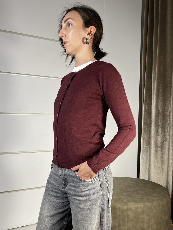 cardigan slim basico vino 250905VINO SUSY MIX