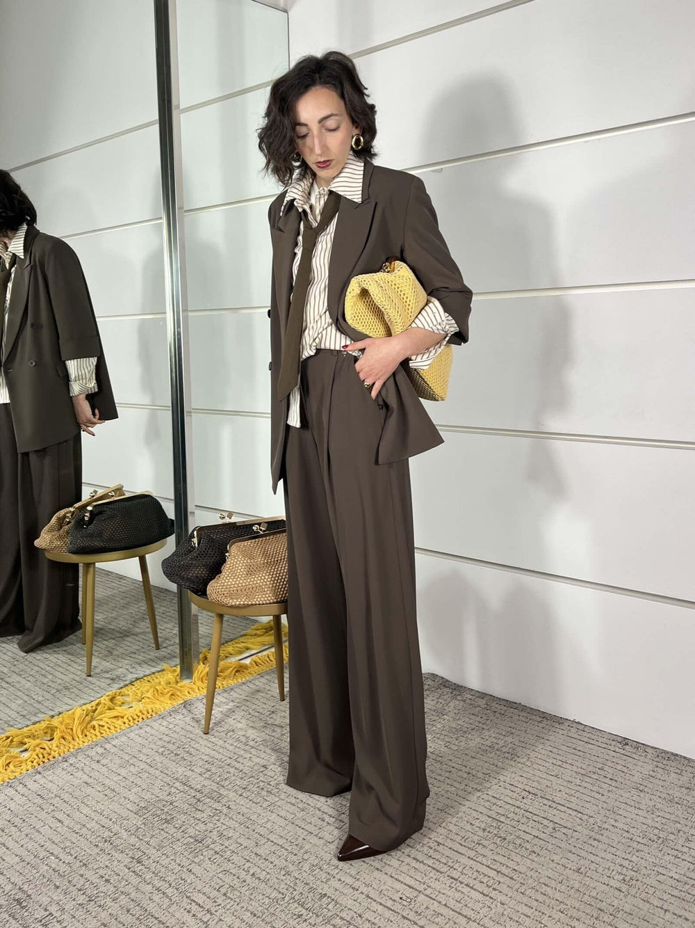 pantalone moro a palazzo con pinces M02N0019MORO PHILIA LOFT