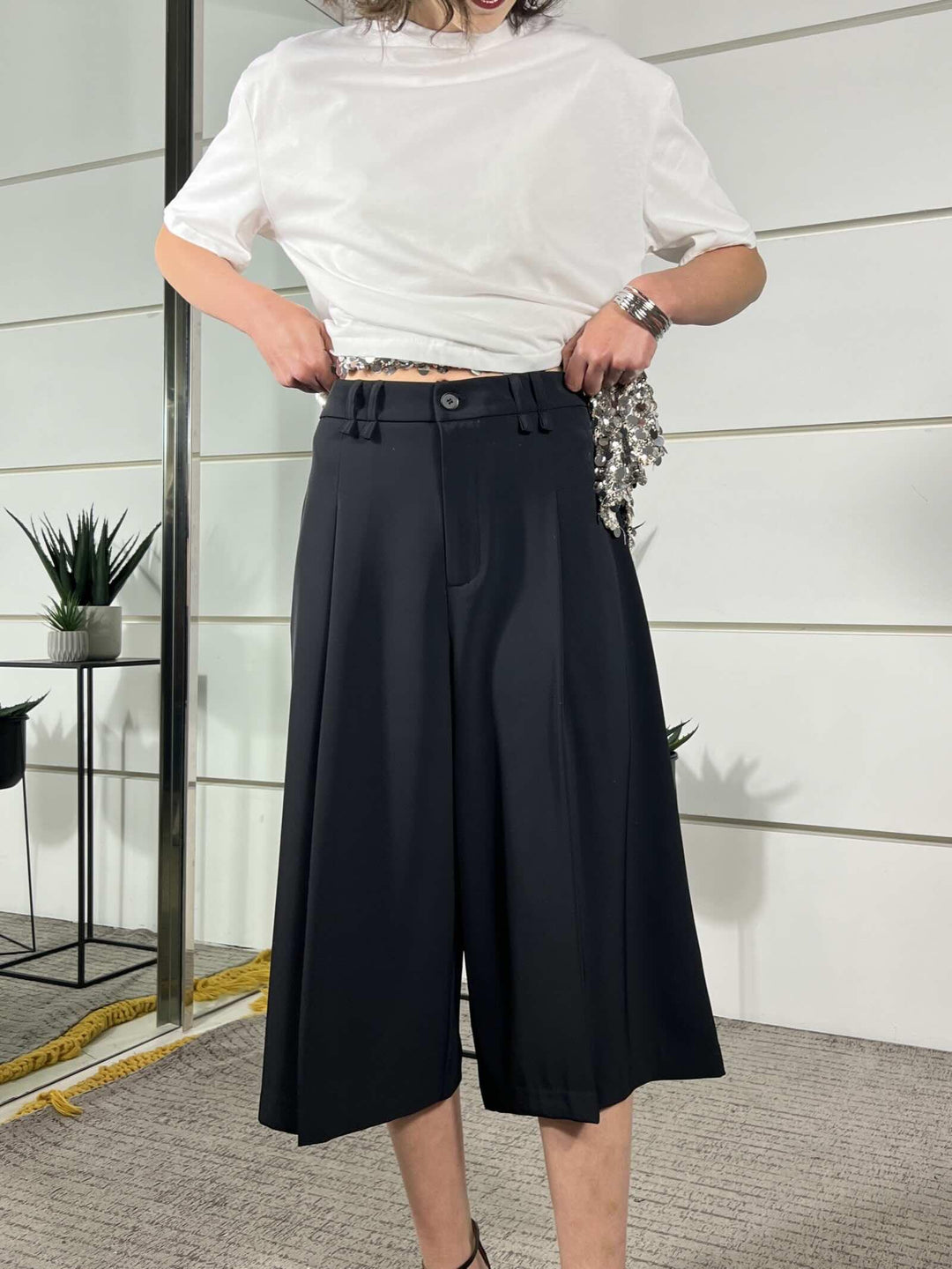 bermuda con pinces nero BE26SRO178NERO TWO WAY