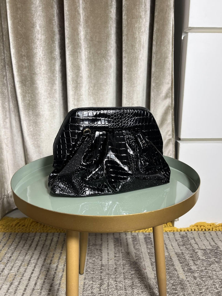 BORSA CLUTCH NERA ECOPELLE COCCO PRR0914BLACK FEMME CAFE SELECTION