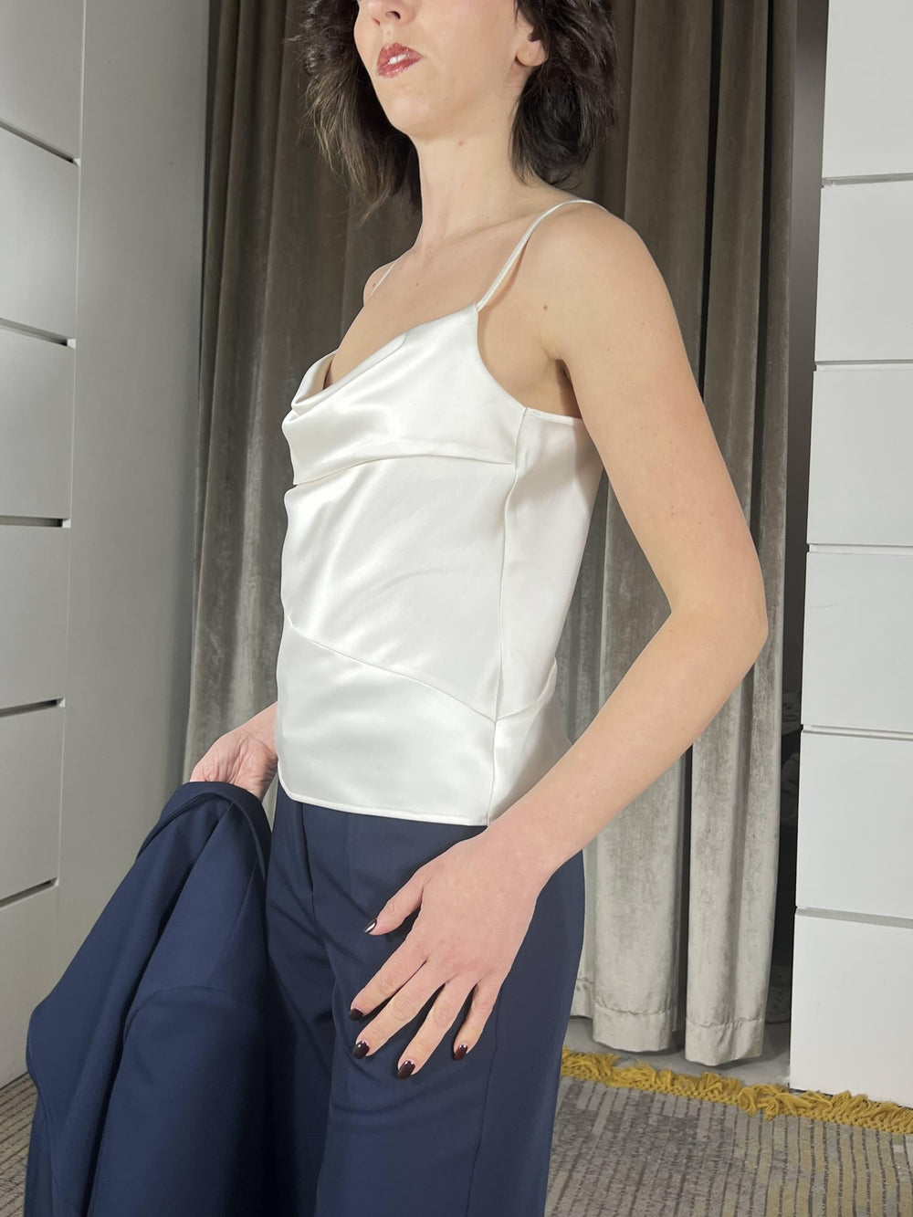 canotta gesso satin con scollo ad anello RIS4LBA1132 IMPERIAL