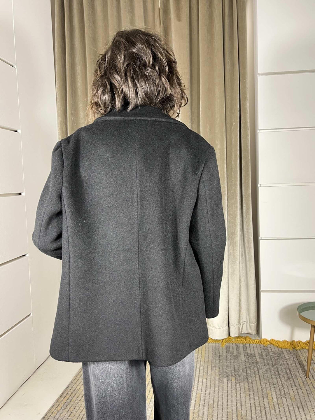 giacca cappotto over con spille rimovibili TF2012NERO VICOLO