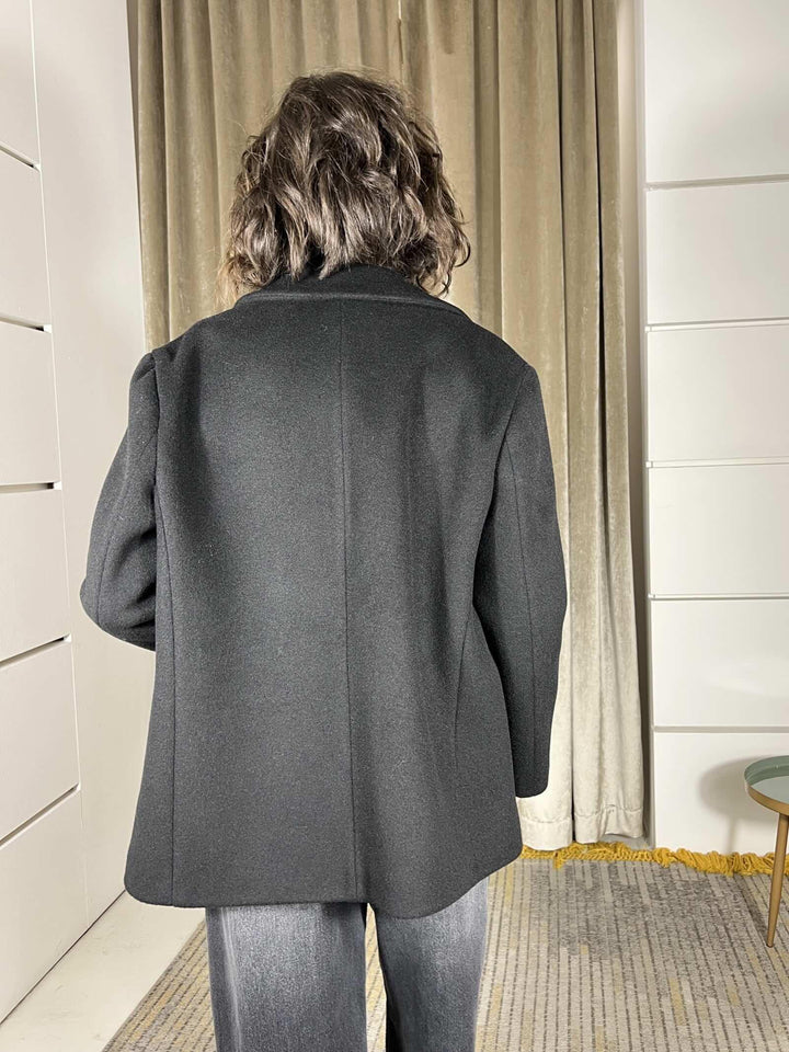 giacca cappotto over con spille rimovibili TF2012NERO VICOLO