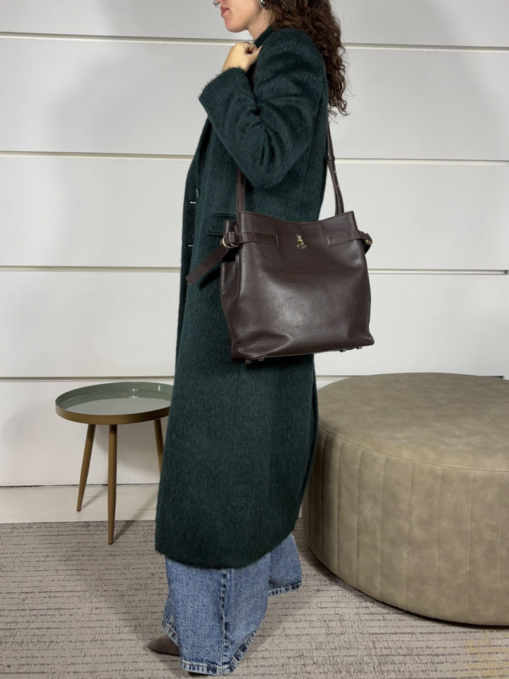 borsa a secchiello grande dark chocolate 2B0150L162B856 PATRIZIA PEPE