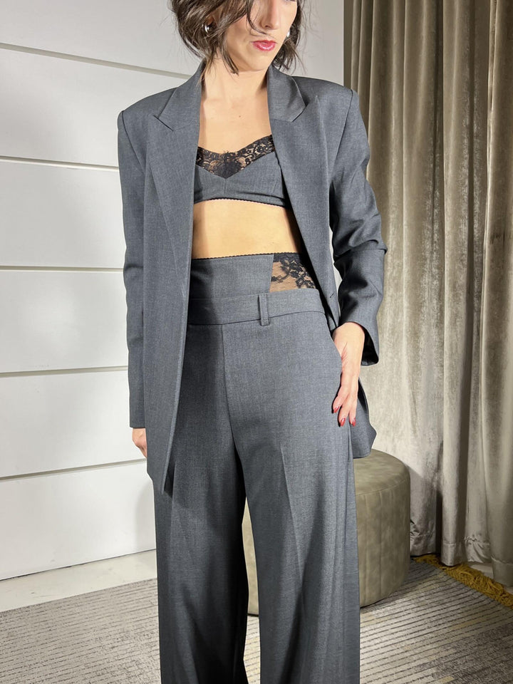 pantalone a palazzo piombo con corsetto in pizzon ero P6C3KFU1945 IMPERIAL