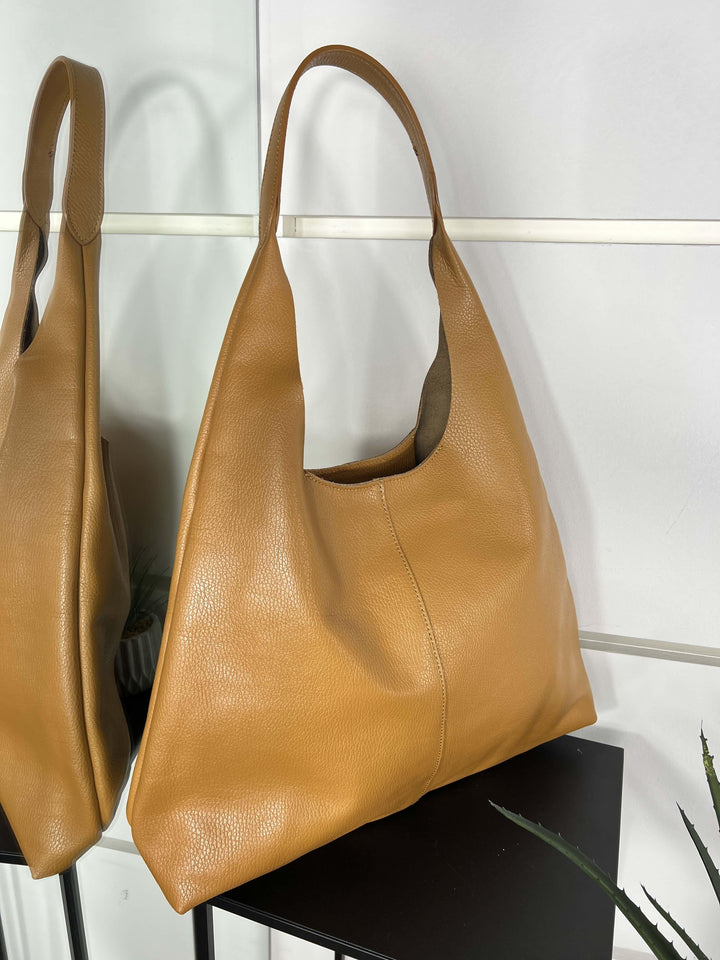 borsa in pelle a spalla cuoio DO-B0124CUOIO FEMME CAFE SELECTION