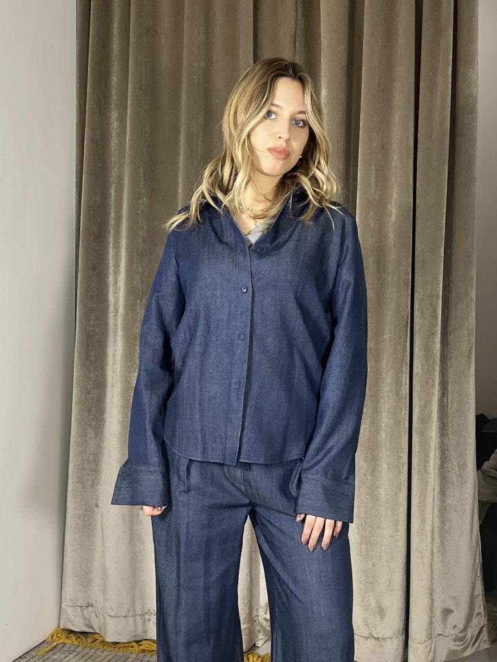 camicia in denim 1212PE26BLU TENSIONE IN