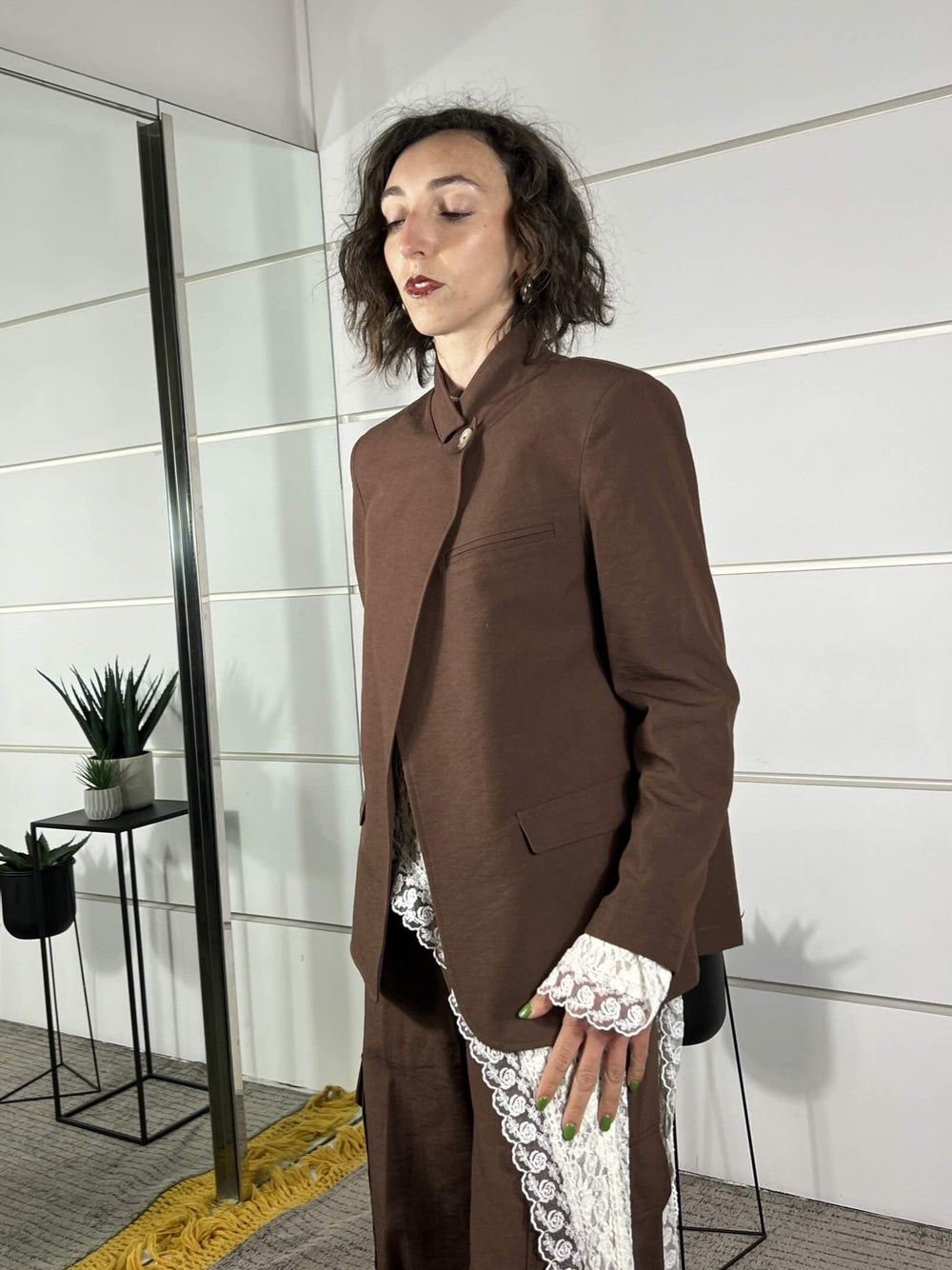 giacca coreana caffe viscosa e corone SM221ACAFFE SUSY MIX
