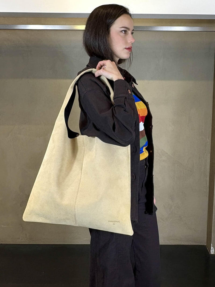 borsa a sacca in suede beige 8B0321L153B880 PATRIZIA PEPE PREVIEW