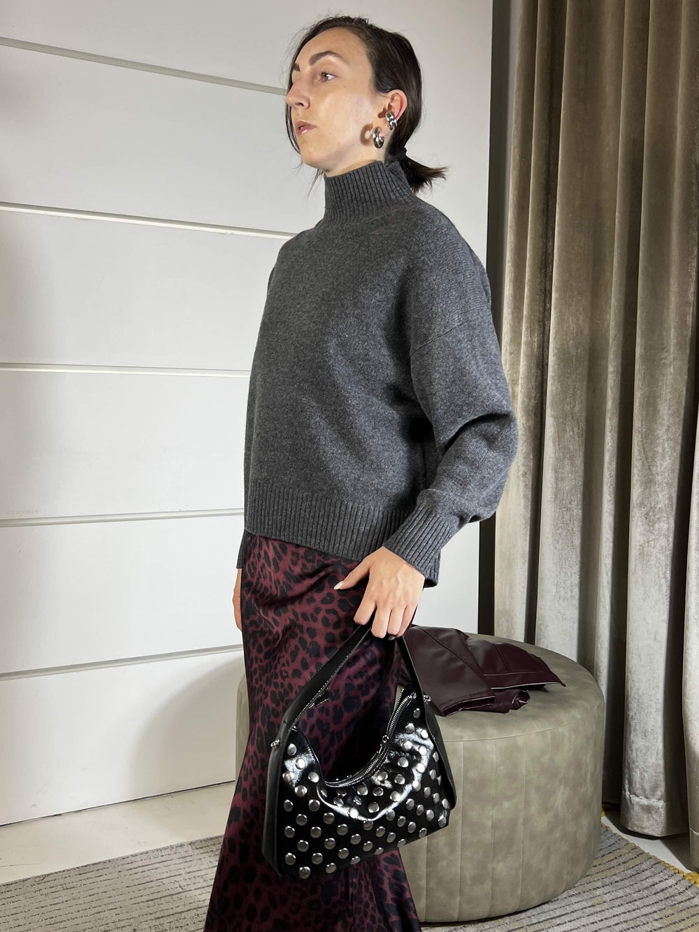 MAGLIONE CATRAME COLLOALTO OVER 100%LANA WL787AI25CATRAME TENSIONE IN