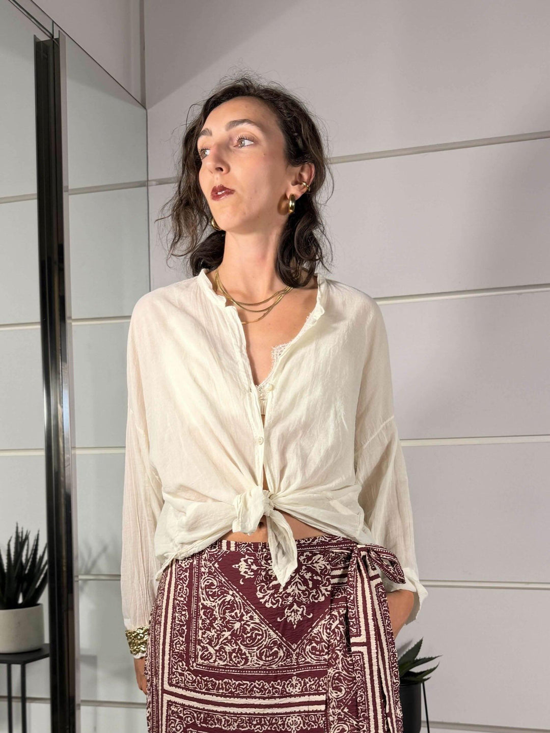 camicia burro in mussola 3020BURRO SPICY CAFE