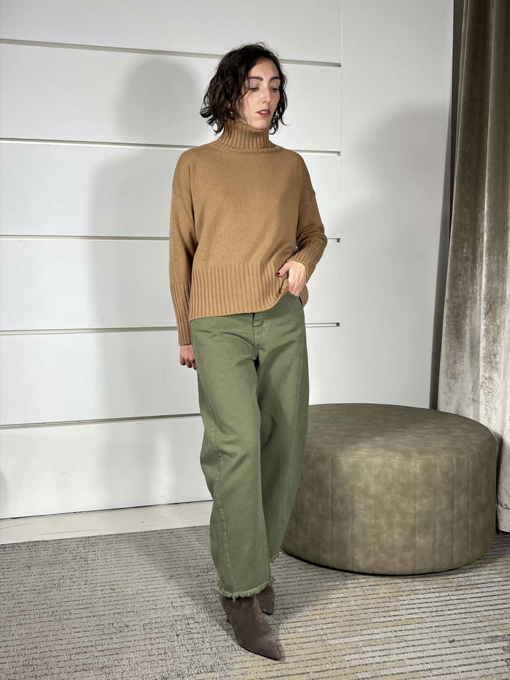 maglione collo alto con coste 100%lana cammello WL938-7AI25CAMMELLO TENSIONE IN