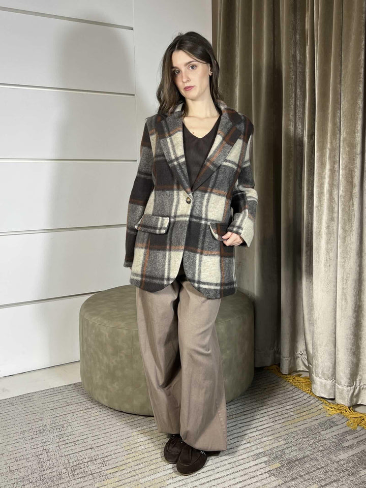 GIACCA CAPPOTTO CAMMELLO E RUGGINE KJK-P102CAMMELLO/RUGGINE HAVE ONE