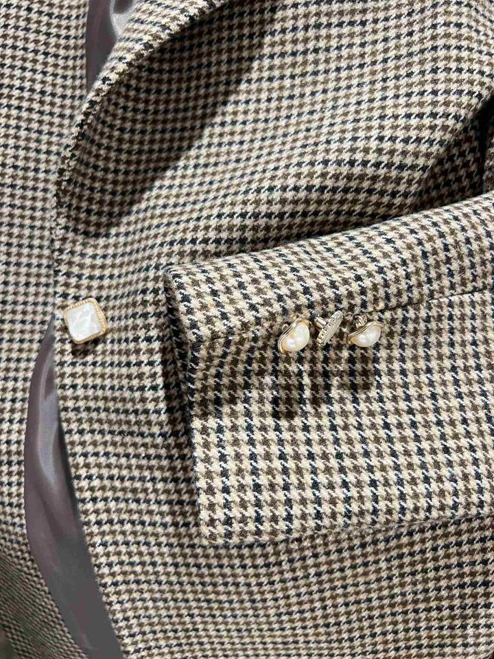 GIACCA CAPPOTTO PIED DE POULE TF0691MARRONE VICOLO