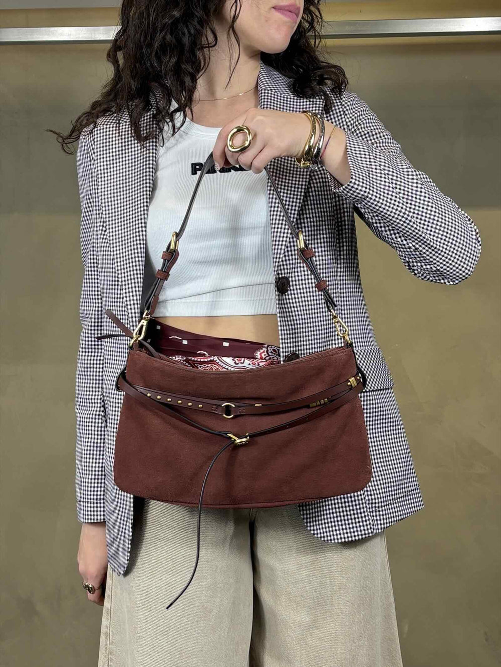 belt bag classic in suede burgundy BELT BAG CLASSIC SUEDER49Q PINKO