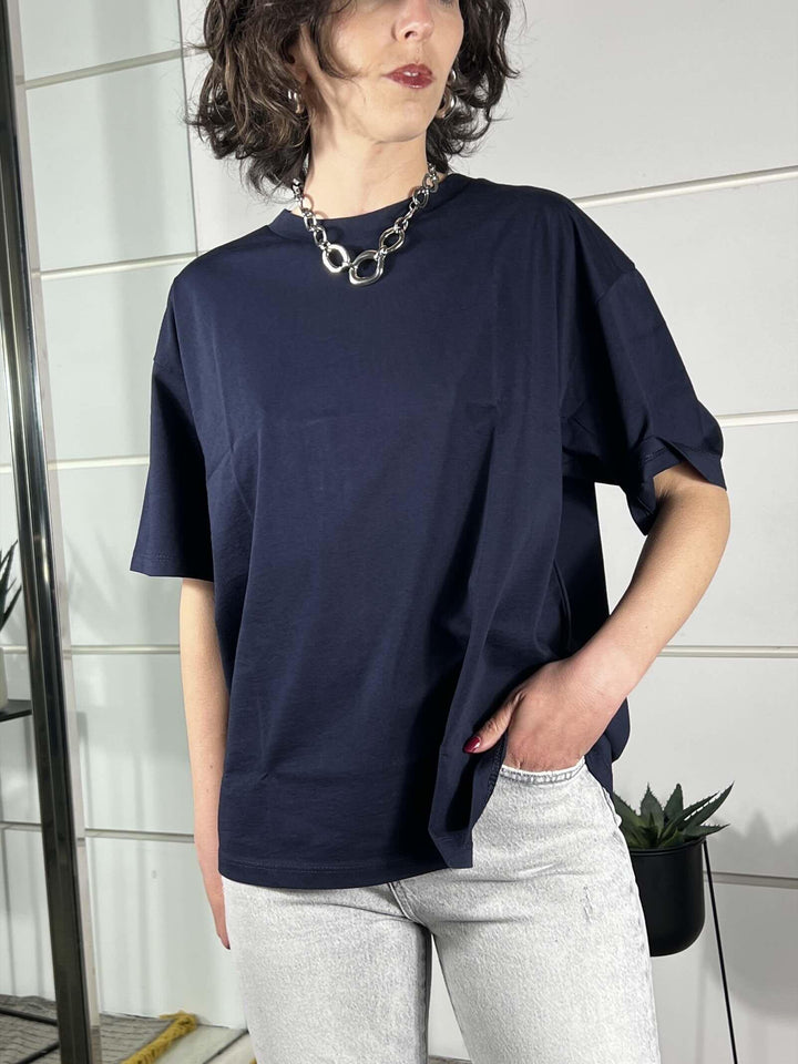 t.shirt over girocollo blu 11935BLU SUSY MIX