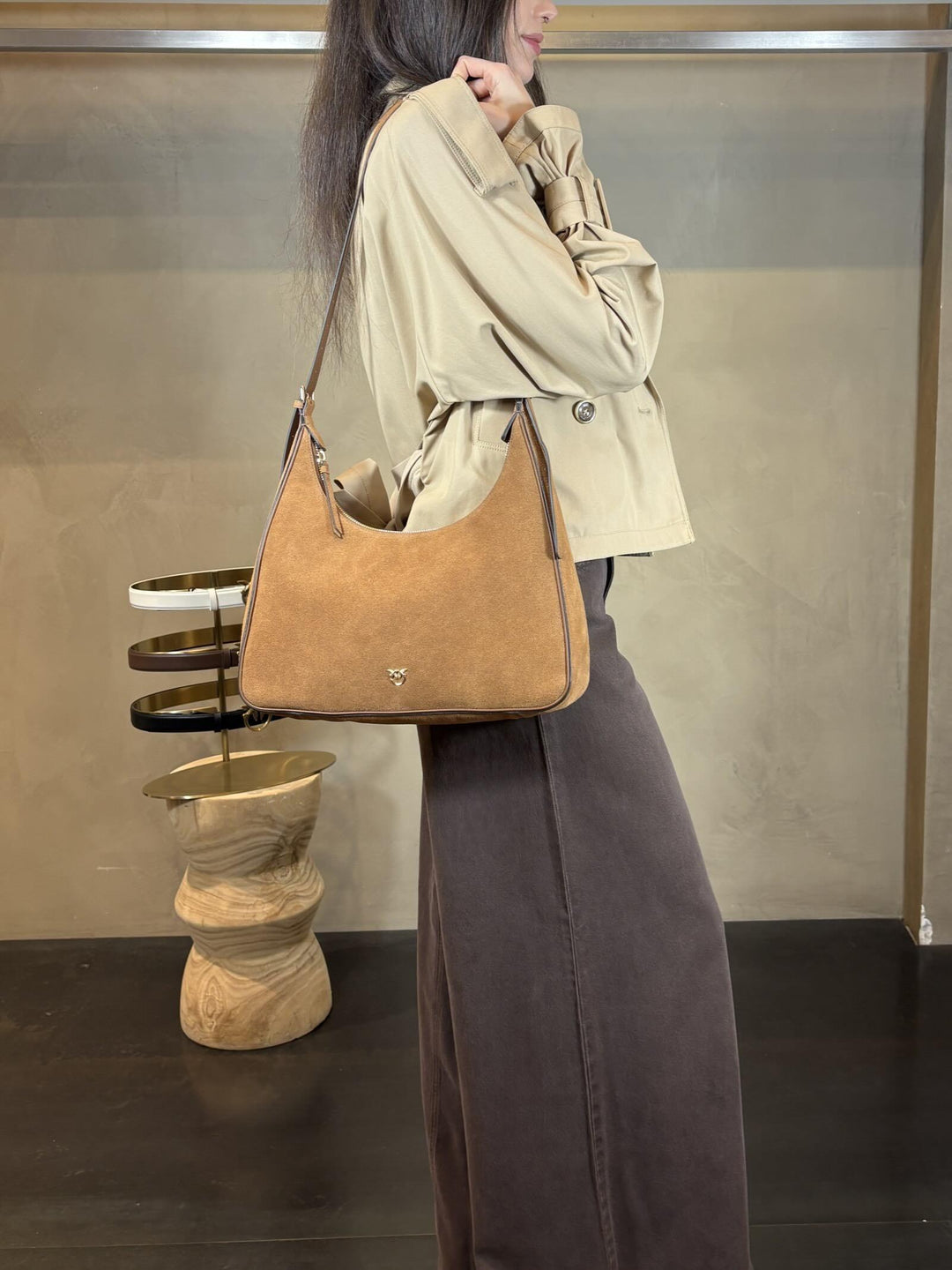 borsa hobo in suede cammello MISS PINKO CLASSIC SUEDEL17Y PINKO