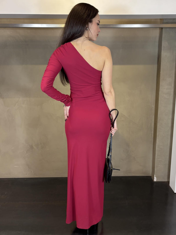 abito monospalla rosso in jersey tecnico 2A3012JZ26R894 PATRIZIA PEPE MAIN