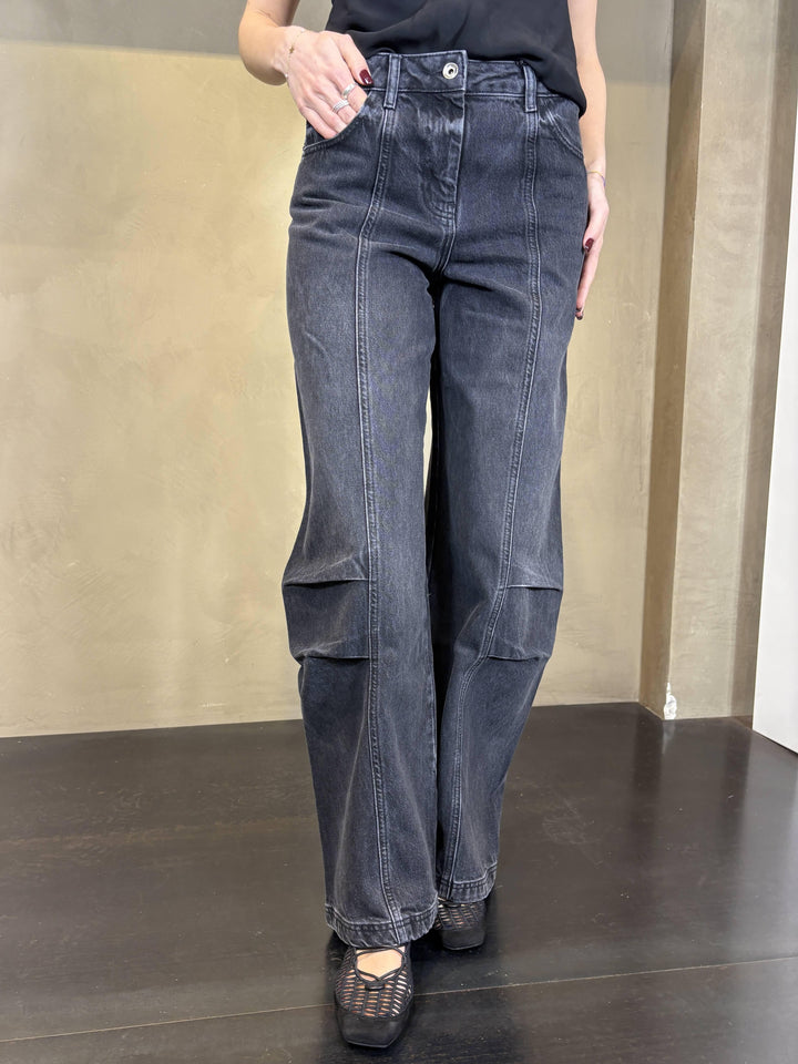 jeans ampi con pince al ginocchio neri 8P0773D1WZNK481 PATRIZIA PEPE PREVIEW
