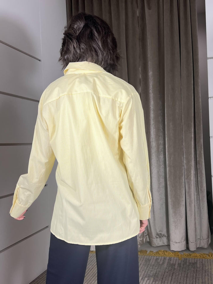 camicia tensione in over a righe 26C3731GIALLO TENSIONE IN