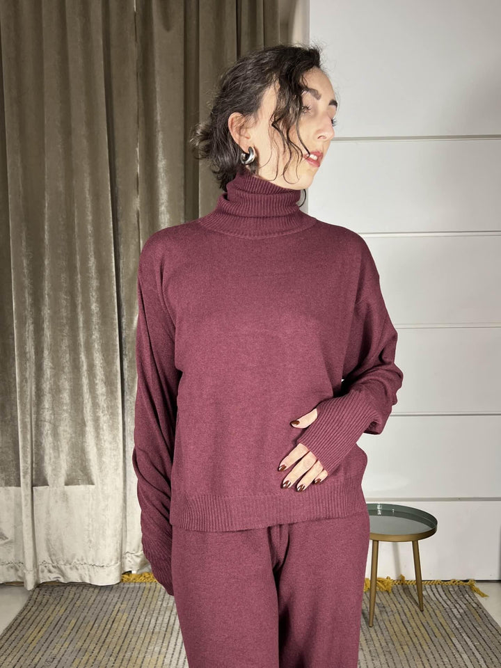 dolcevita con manicottobordeaux 22108FBORDEAUX VICOLO