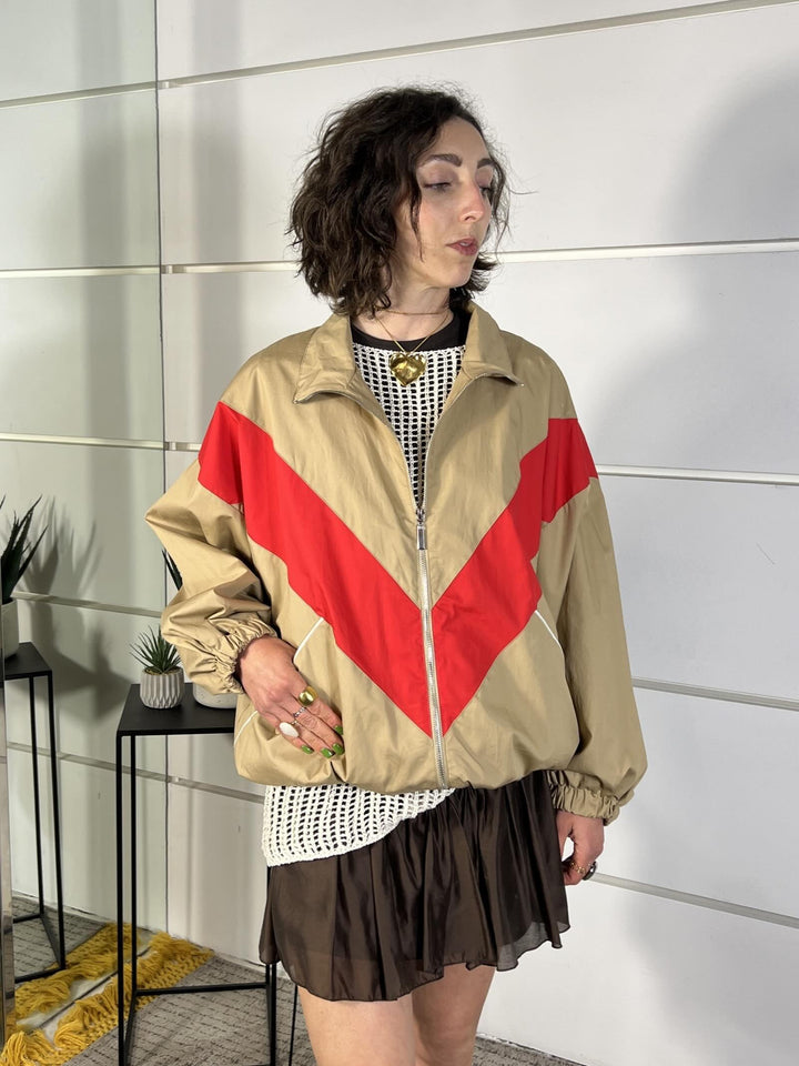 bomber bicolor cammello e rosso KVS-Q068CAMMELLO/ROSSO HAVE ONE