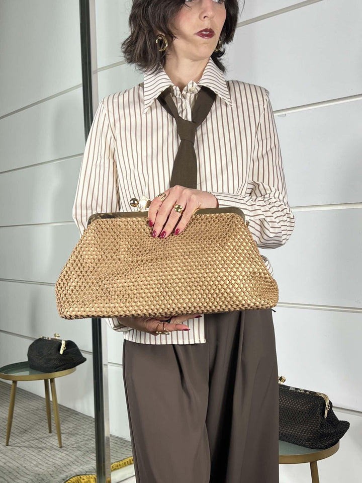 borsa clutch a rete apricot KSD52088APRICOT FEMME CAFE SELECTION