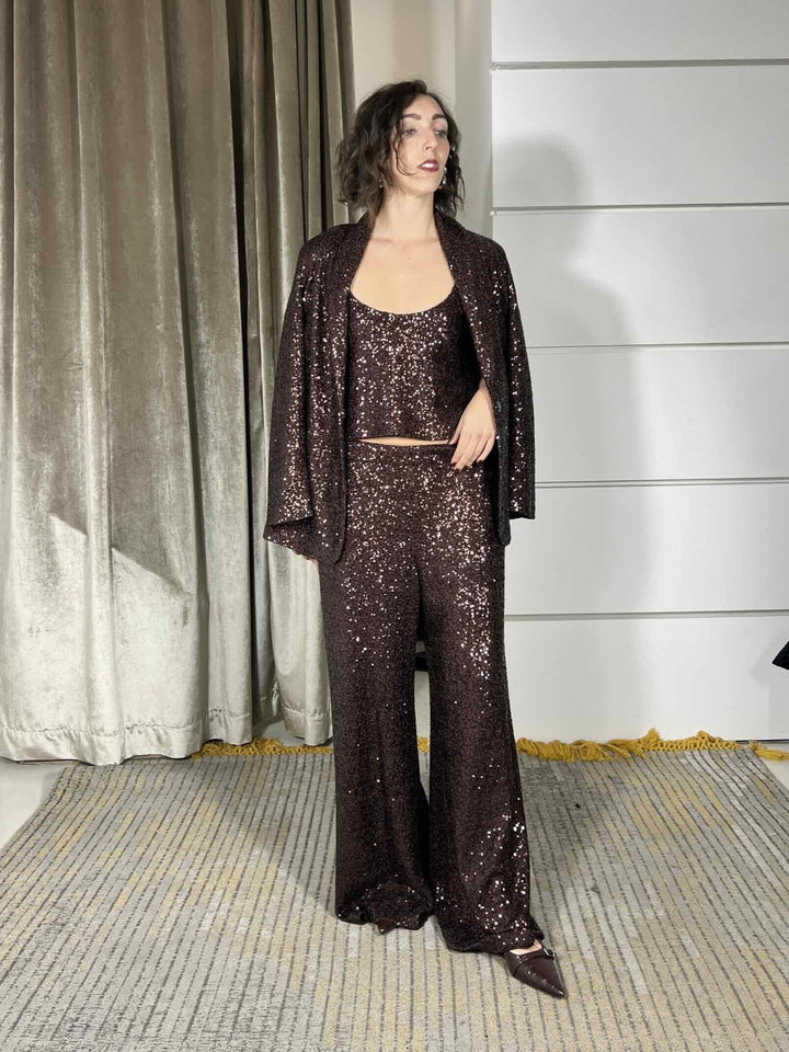 giacca con paillettes arabica marrone G185PYMA646ARABICA MANILA GRACE