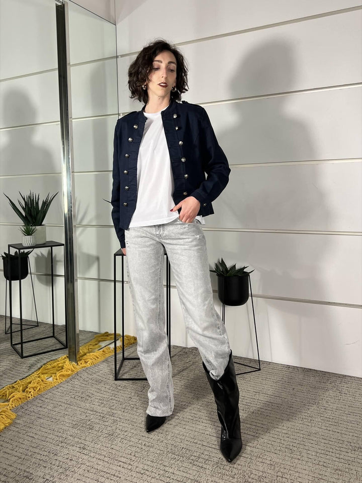 giacca military in cotone blu 2023194BLU SUSY MIX