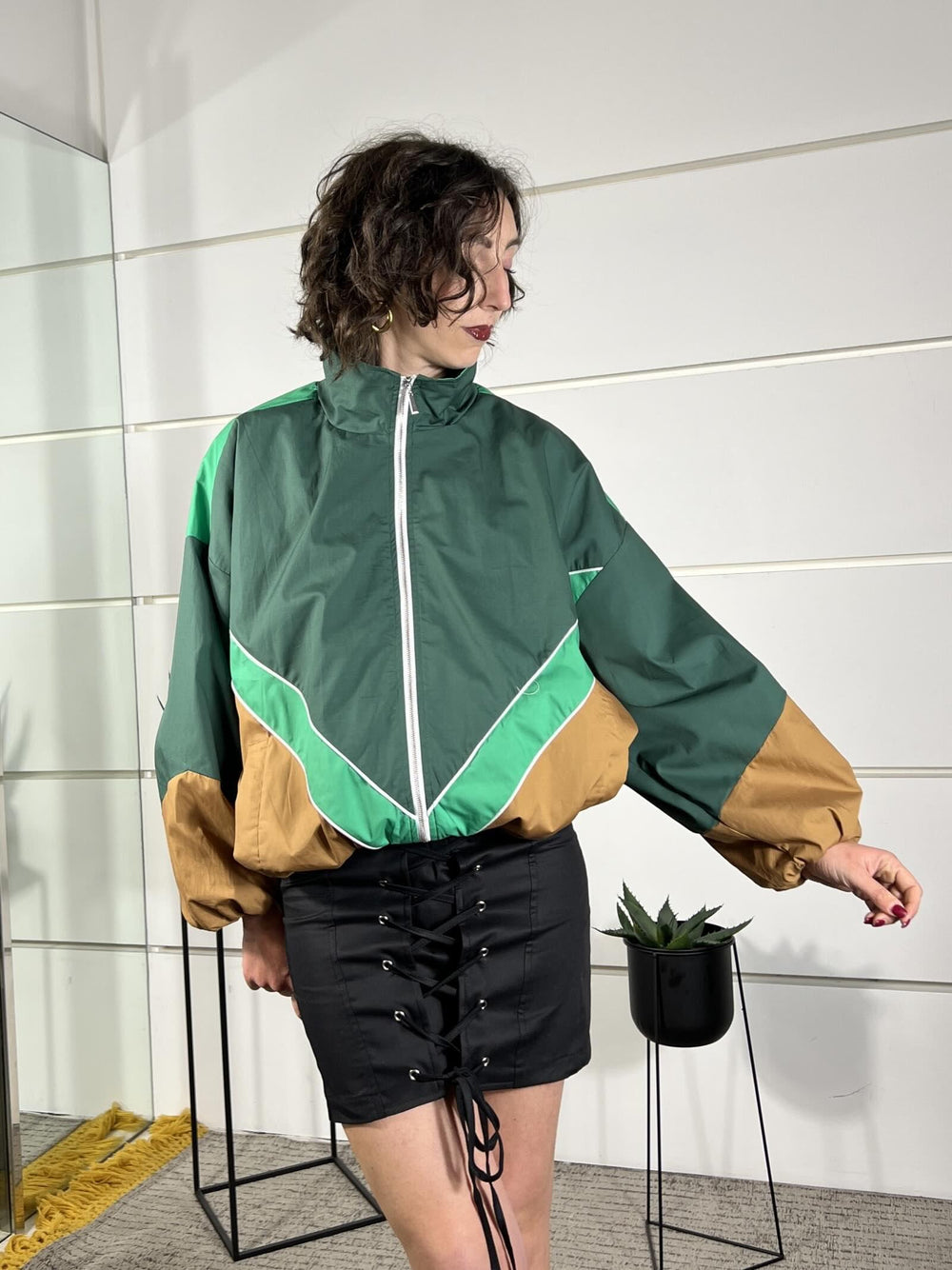 bomber over bicolor verde e cammello KVS-Q070VERDE/CAMMELLO HAVE ONE