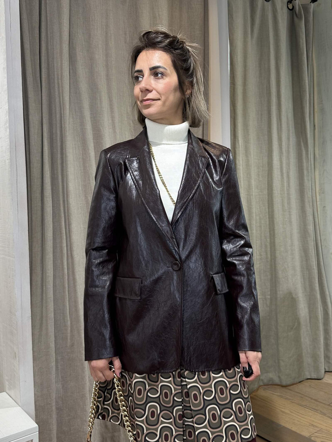 BLAZER  BORDEAUX DRITTO IN ECOPELLE NEWMUST001 iBLUES 1