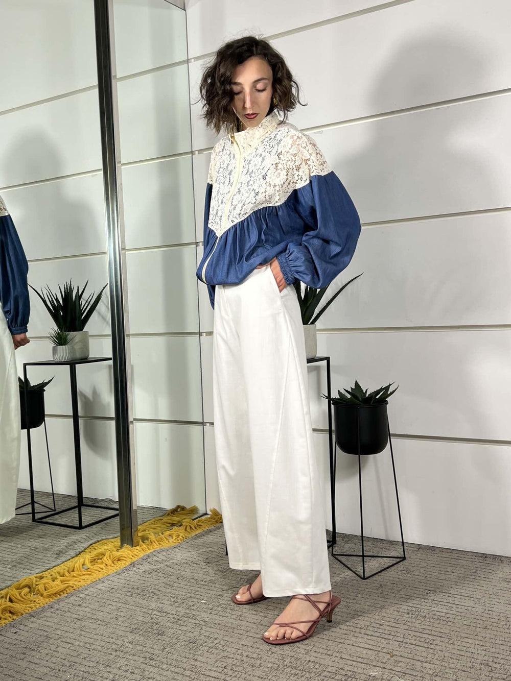 pantalone in cotone barrel off white P6M3LTG1108 IMPERIAL