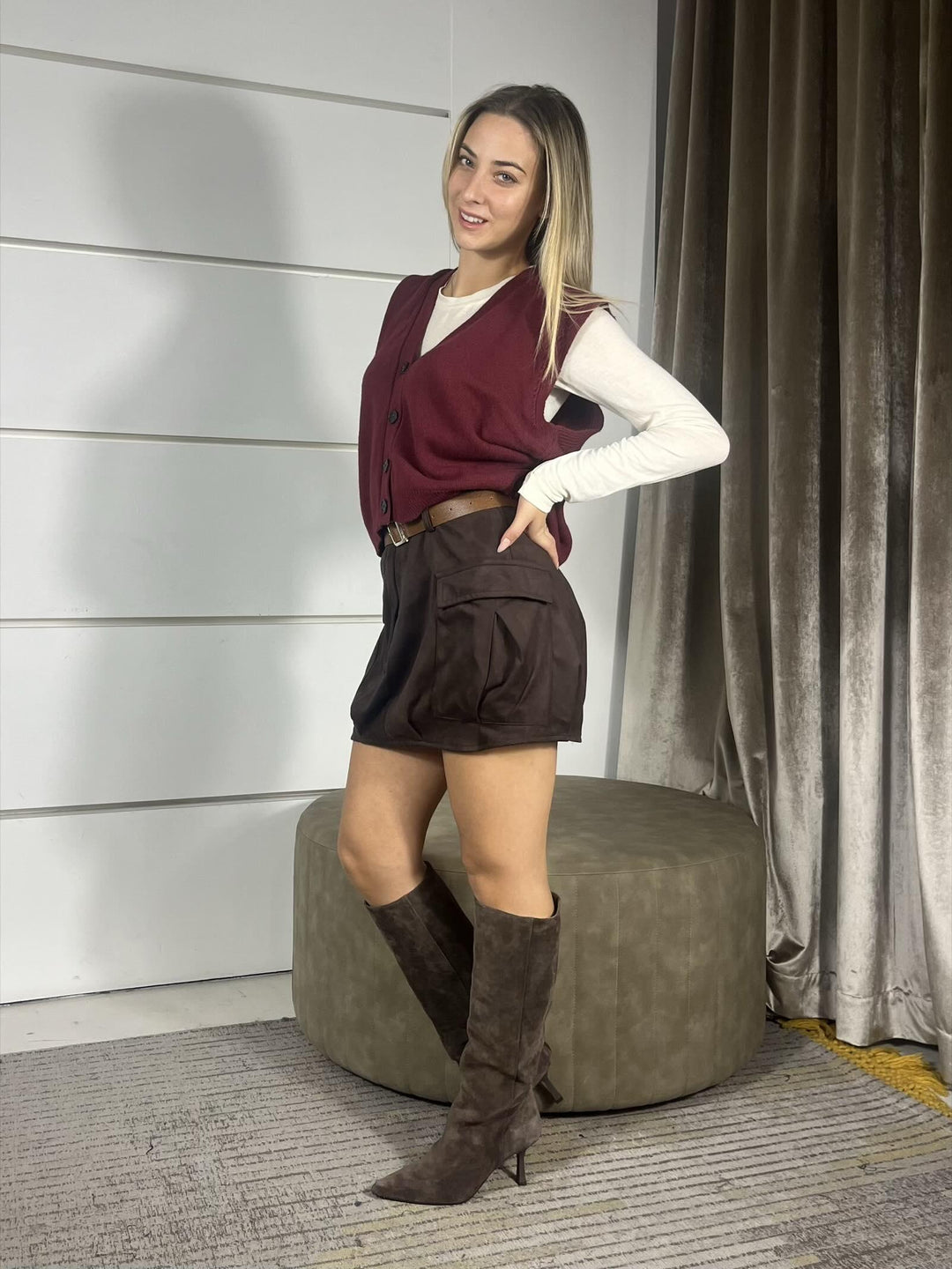 maglia cashmere girocollo panna MJS-P179PANNA HAVE ONE