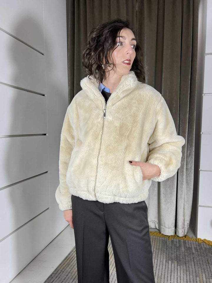 bomber a ecopelliccia beige KDY-P122BEIGE HAVE ONE