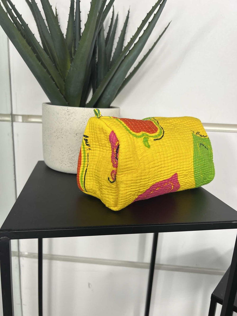 beauty case con stampa fruit gialla CO-B0219MEDIOFRUIT/GIALLO FEMME CAFE SELECTION