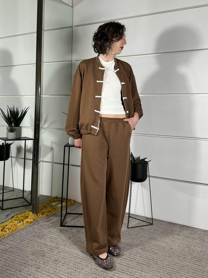 pantalone tuta barrel moka WP26SZEP8486MOKA TWO WAY