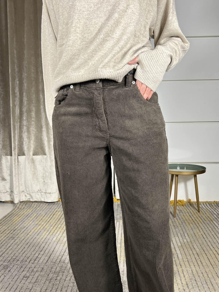 pantalone bella in velluto moro PLS-P238MORO HAVE ONE