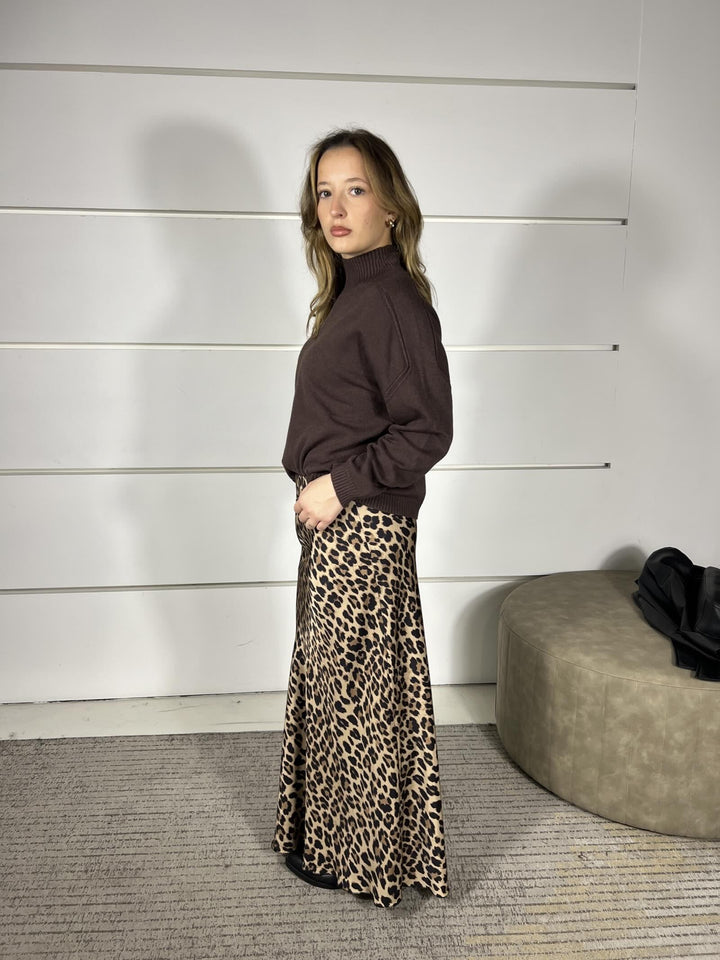 gonna satin maculata lunga in viscosa G63111LI505MACULATA SUSY MIX