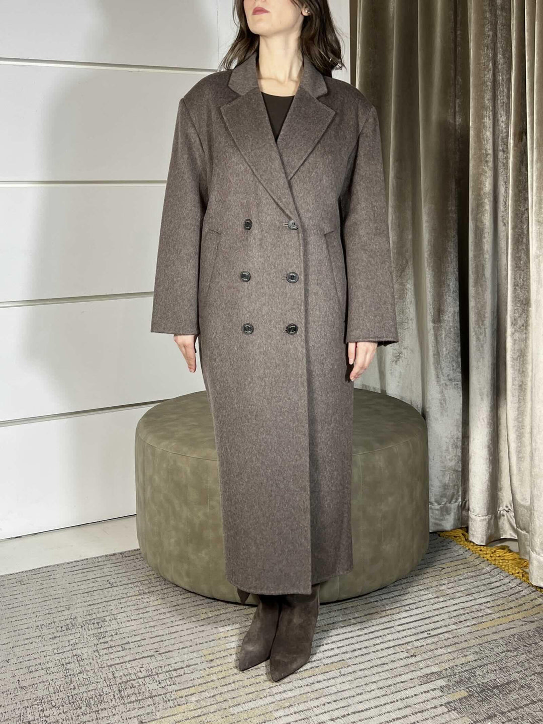 CAPPOTTO LUNGO MORO TRAPUNTATO 70% LANA TF0008MORO VICOLO