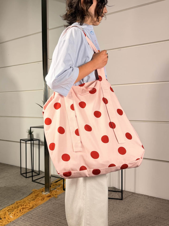 borsa a spalla con pois rosa LD5731ROSA LUMINA