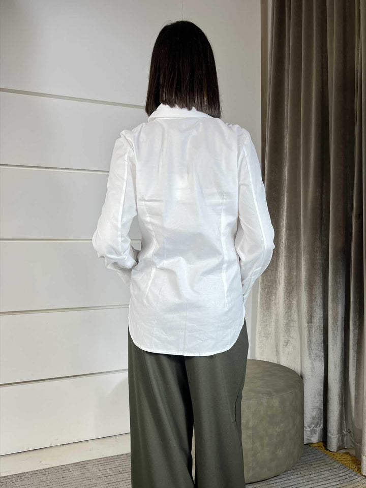 CAMICIA BIANCA SFIANCATA W25C959BIANCO TENSIONE IN