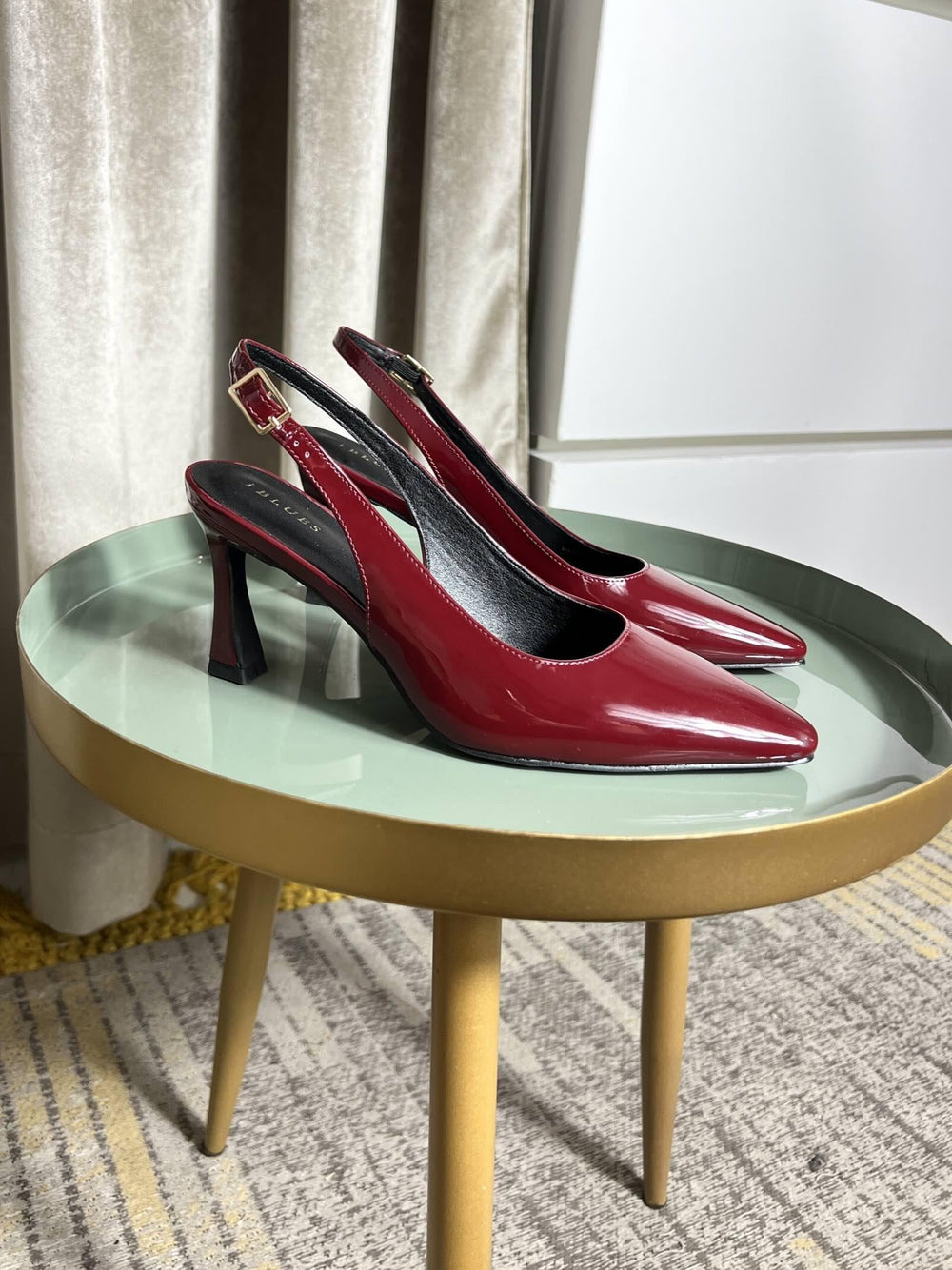 SLINGBACK ROSSA SCURO IN VERNICA CON PUNTA SQUADRATA SLING001 iBLUES 1