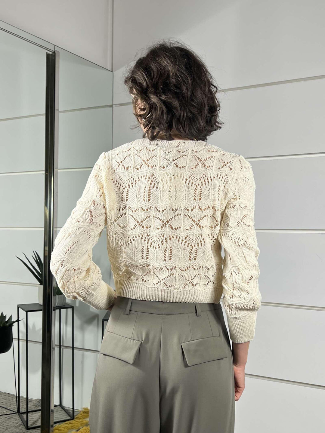 cardigan crop scollo a  latte 26217LATTE SUSY MIX