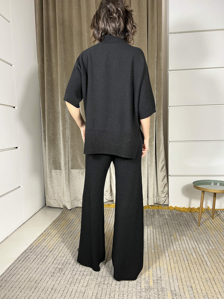 pantalone in maglia a palazzo nero P30258851900 IMPERIAL