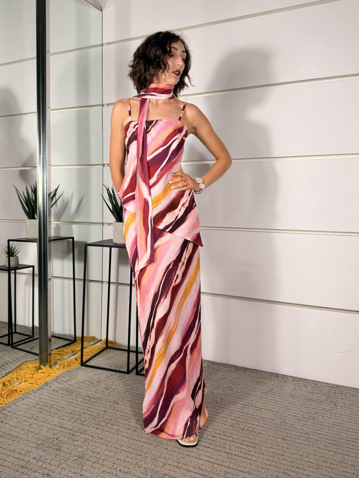top a fantasia con sciarpina RVS--Q243FANTASIA HAVE ONE