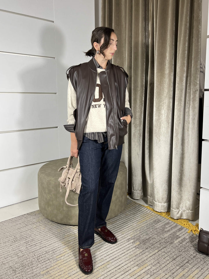 GILET MORO IN ECOPELLE LMA-P008MORO HAVE ONE