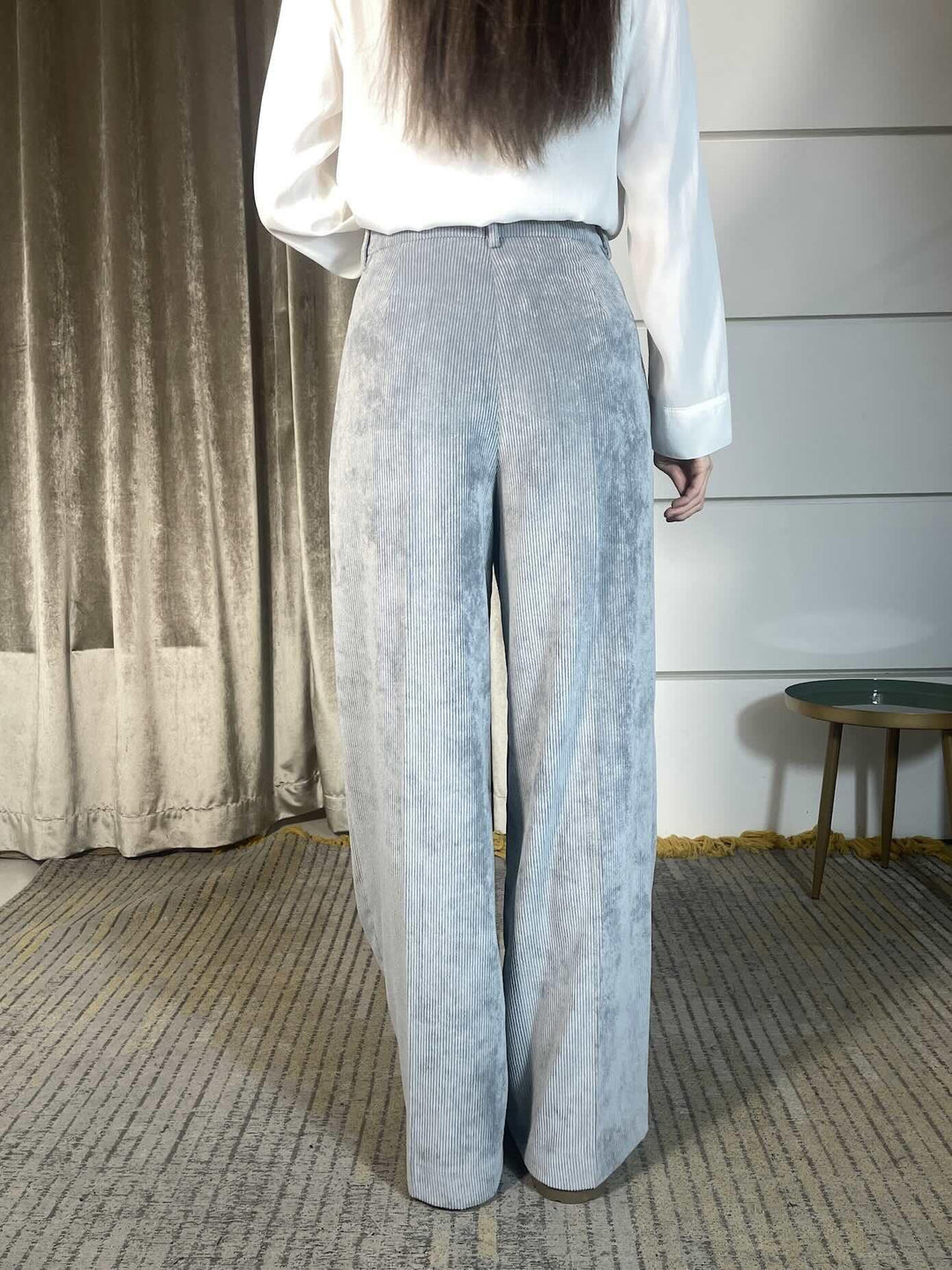 PANTALONE A PALAZZO IN VELLUTO A COSTE NEBBIA P094PUMG826NEBBIA MANILA GRACE