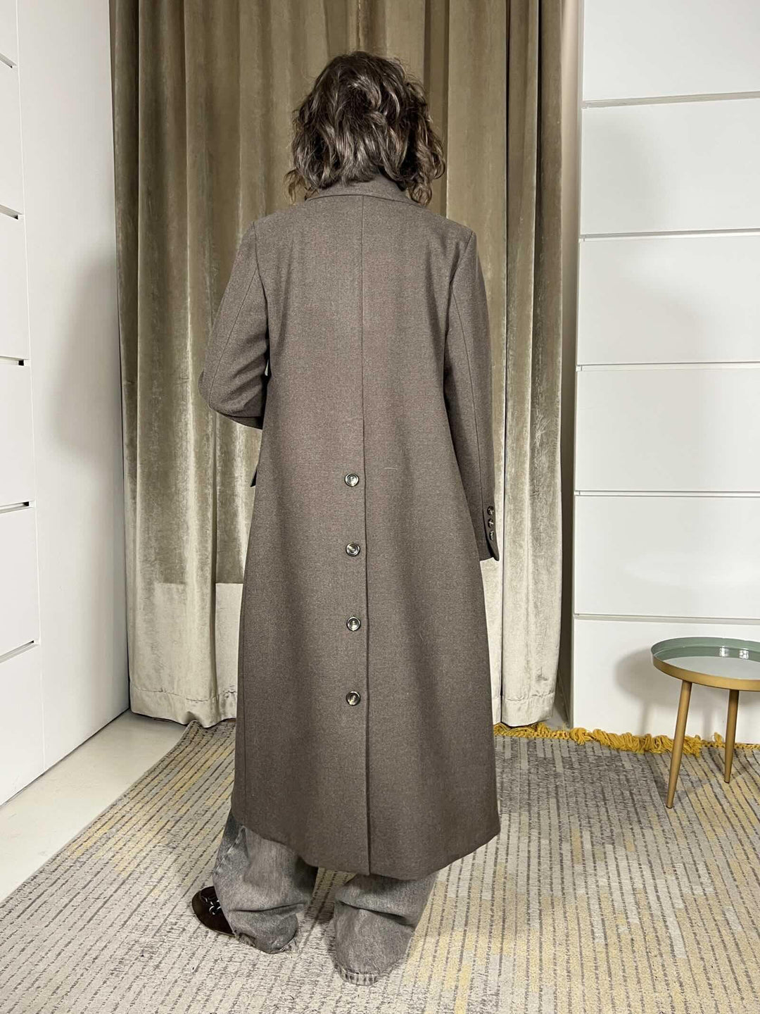 cappotto lungo con spacco nel retro con bottoni cioccolato CP48TNSN-AI25CIOCCOLATO TENSIONE IN