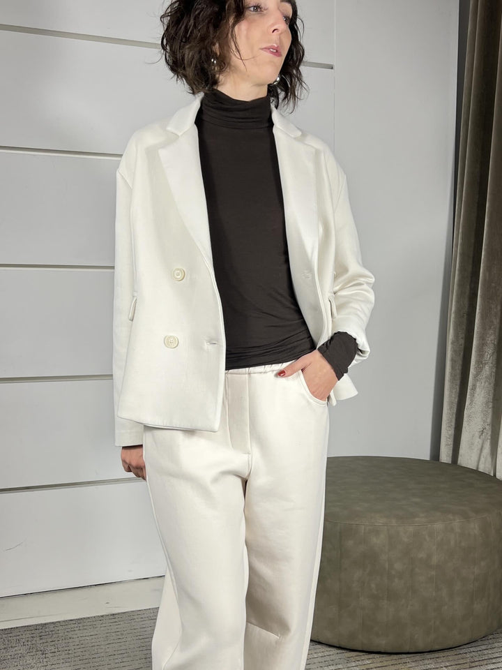 giacca punto milano doppiopetto beige V01A0108BEIGE PHILIA LOFT